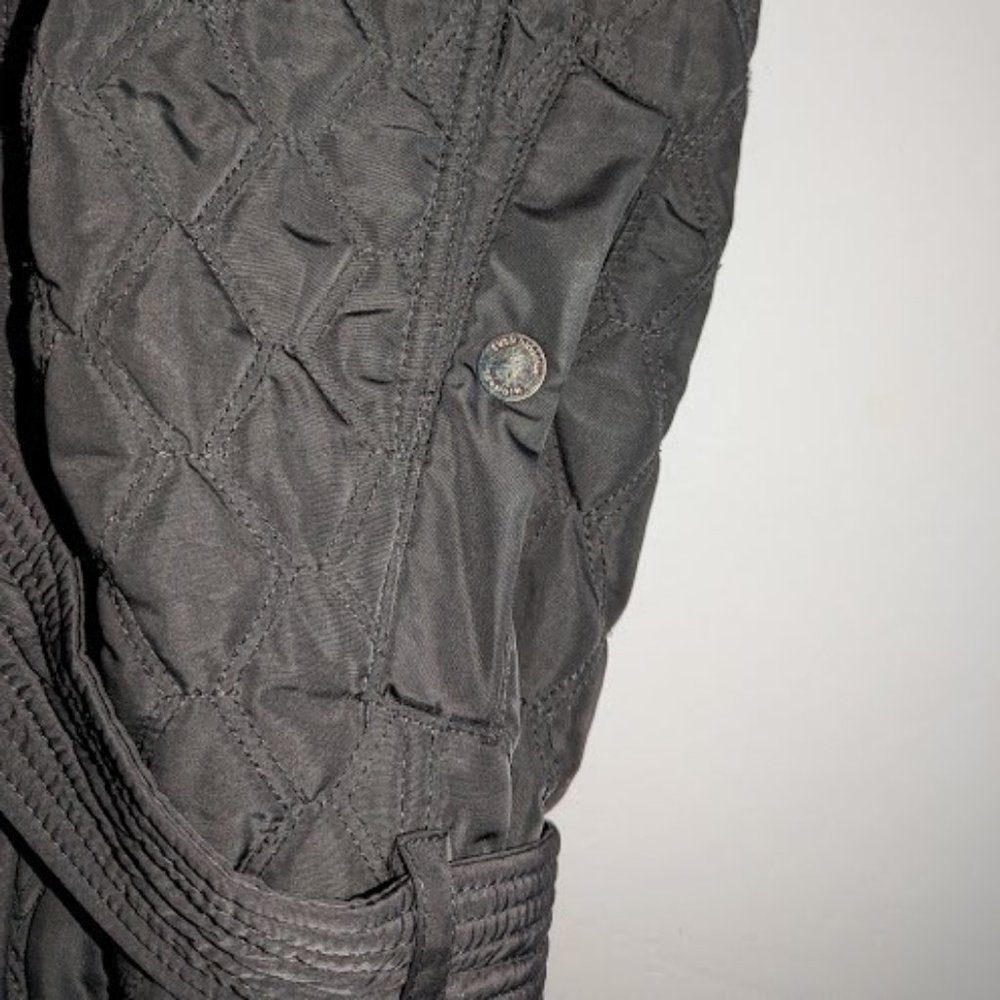 Michael Michael Kors Black Lined Quilted Removable Hooded Belted Coat Women PL - Picture 7 of 12